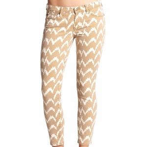 7 for all Mankind Tan Printed cropped Jeans